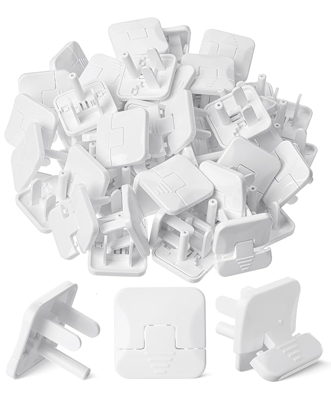 Bates- Outlet Covers Child Proof, 50 Pack, White, 3 Prong Outlet Covers