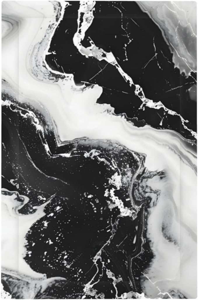 Ink Painting Marble Black White Abstract Luxurious Print Light Switch Cover Plate 1 Gang No Device Blank Electrical Wall Plates Faceplate Decorative Switch Plate Covers for Kitchen Office Decor