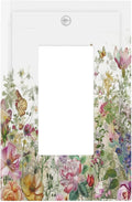 Decorative Outlet Covers Boho Wildflower Colorful Floral Butterfly 1 Gang Single Rocker Light Switch Cover Plate Wall Plates Gfci Faceplate For Bed Room Living Room Decor