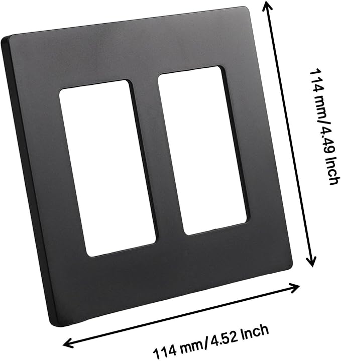 Wall Plates Screwless Design Outlet Covers Easy Installation Switch Plates Modern Look Electrical Outlets Pack of 5 Black