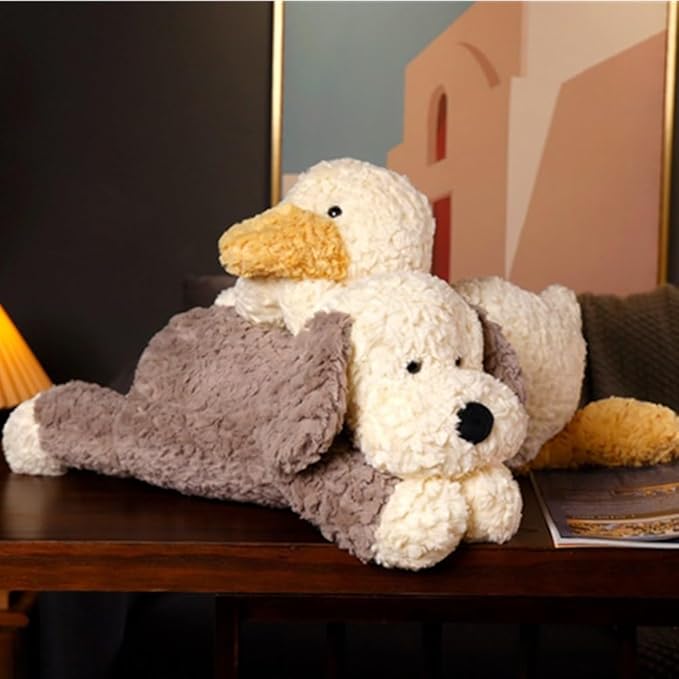 OUKEYI 13.7" /35cm Duck Stuffed Animals Toys, Soft White Duck Plush Pillows Hugging Squishy Duck Plushie Toys Gifts for Kids Christmas Valentine's Day