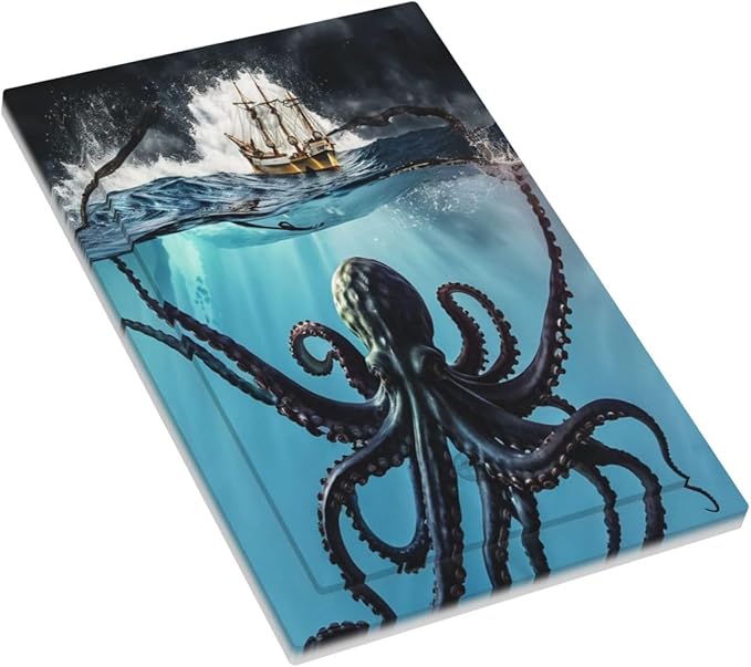 Light Switch Cover Plate Black Ocean Nautical Octopus Ship Funny Kraken Wall Plates 1 Gang Blank No Device Outlet Covers Decorative Electrical Switchplate for Bathroom Home Decor
