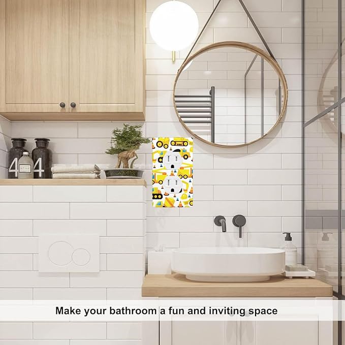 Construction Trucks Wall Plate Cover Construction Vehicles Nursery Outlet Covers 1-Gang Switch Plug Duplex Cover Home Bedroom Bathroom Kitchen