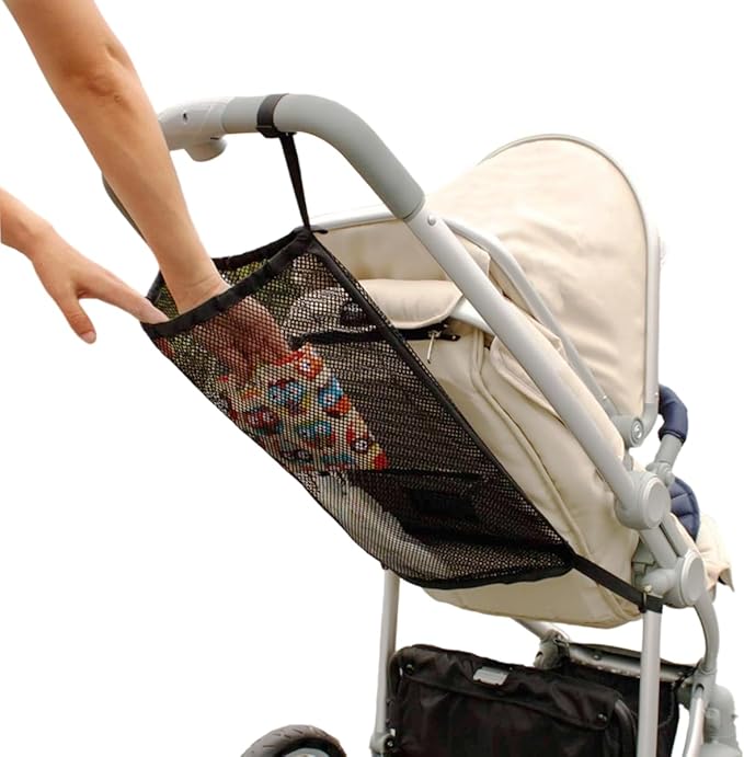 Universal Stroller Organizer, Universal Baby Stroller Hanging Mesh Pocket with Detachable Straps, Infant Prams Storage Organizer Bag