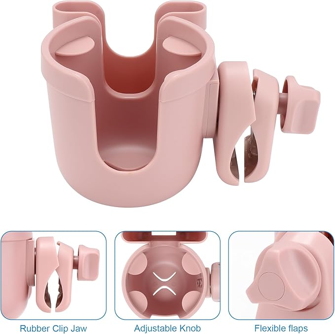 Accmor Stroller Cup Holder with Phone Holder, Bike Cup Holder, Universal Cup Holder for Uppababy Nuna Doona Strollers, 2-in-1 Cup Phone Holder for Stroller Bike Accessory