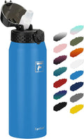 Fanhaw 24 oz Insulated Stainless Steel Water Bottle with Straw Lid, Leakproof & Anti-Dust Sports Bottle for Kids, Women & Men (Sky Blue)