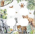 Elephant Giraffe Jungle Animals Leopard Zoo Outlet Covers 2 Gang Double Duplex Decorative Light Switch Covers Electrical Wallplates Socket Faceplate for Kids Room Nursery Decor