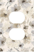 Outlet Covers Beige Flower Watercolor Flower 1 Gang Duplex Light Switch Cover Plate Decorative Switch Plate Covers Electrical Socket Cover for Bedroom Home Decor