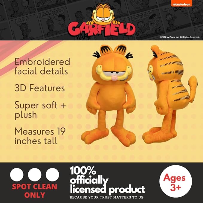 Garfield Bedding Super Soft Cozy Decorative Cuddle Pillow, (Officially Licensed Product) By Franco Collectibles
