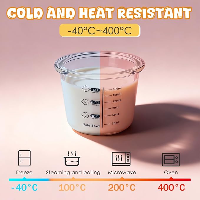 Toyvian Baby Glass Dessert Cups With Lid, Food Storage Bowl Kids Heated Glass Soup Container