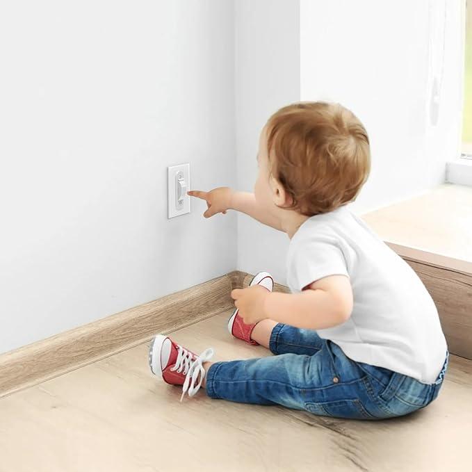 Wall Switch Guard, Child Proof Light Switch Cover Guard | Toggle Style | Light Switch Protection | Keep Toggle Switch in On or Off Position | 4 Pack, White