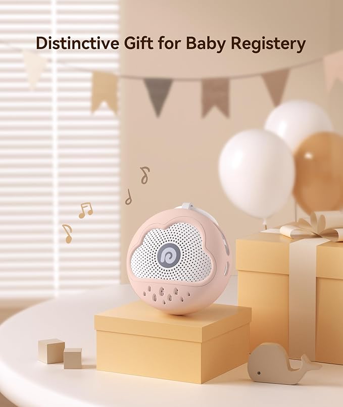 Dreamegg White Noise Machine - Portable Sound Machine Baby with Safe Silicone Cover, Features Powerful Battery, 21 Soothing Sound, Noise Canceling for Sleeping, Baby Registry Gift, Nursery(Pink)