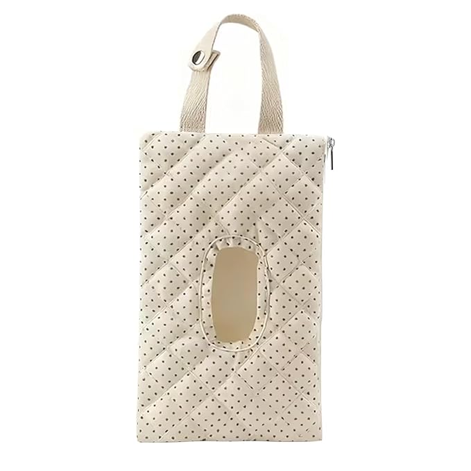 Quilted Baby Wipe Holder Quilted Wipe Pouch Portable Hanging Floral Wet Wipes Bag for Car, Stroller
