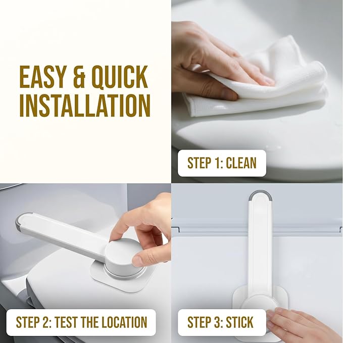 Toilet Lock – 1 Pack | Stops Kids from Opening Toilet | Strong 3M Sticker | No Tools Needed (White)
