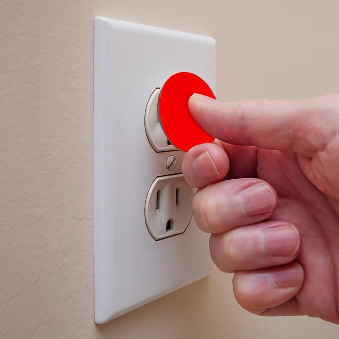 Pure Red Pattern Outlet Covers Baby Proofing Safe & Secure Electric Plug Protectors | Sturdy Childproof Socket Covers for Home & Office | Easy Installation | Protect Toddlers & Babies