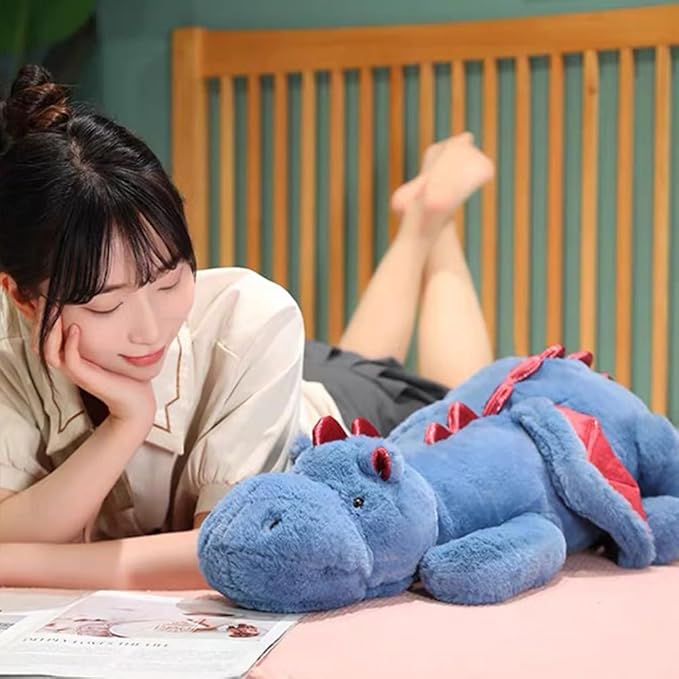 Weighted Stuffed Animals 10Lbs 35.4", Weighted Dragon Stuffed Animal for Kids and Adults, Heavy Weighted Stuffed Animals for Comfort and Relaxation. Blue, Pink, and Green Available