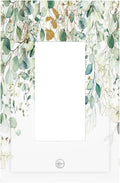 Gold Green Eucalyptus Leaves Plants Flowers Floral Decorative Outlet Covers 1 Gang Single Rocker Light Switch Cover Plate Wall Plates GFCI Faceplate for Bedroom Living Room Decor