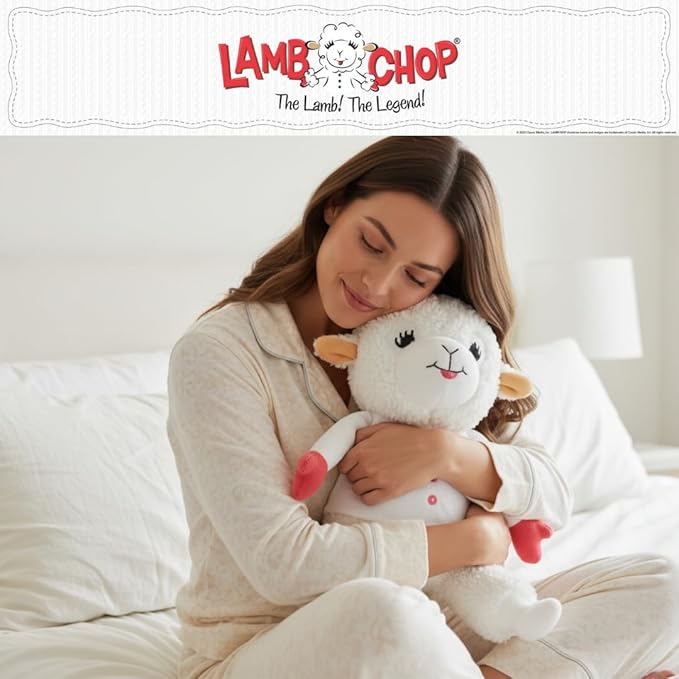 Lamb Chop Nostalgic Spring Cuddle Pillow, Super Soft & Cozy Plush, 14" Tall, (Officially Licensed Product) by Franco Collectibles