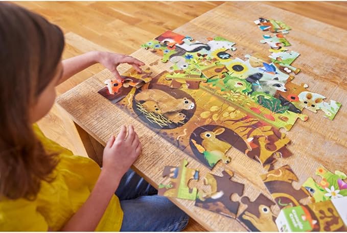 Crocodile Creek Above + Below 48-Piece Jigsaw Floor Puzzle - Fun Floor Puzzles for Kids Ages 4-8 - Backyard Discovery - 27 x 20 inches Finished