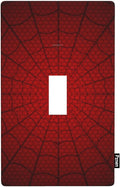 Red Spider Web Hero Theme Cartoon Light Switch Plate, 1-Gang Toggle Wall Plate for Boys Bedroom, Game Room & Man Cave