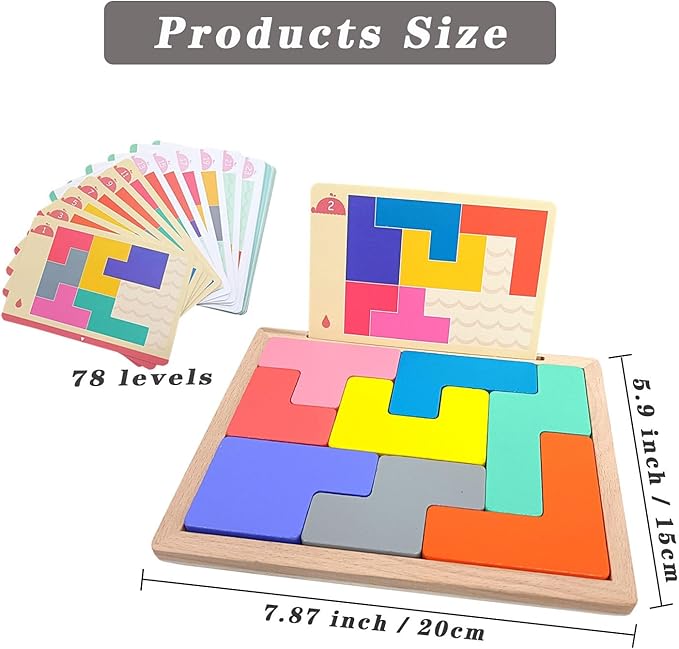 Dementia Activities for Seniors,Wooden Puzzles Gifts,Geometric Cognitive Products & Training Games for Alzheimers Elderly