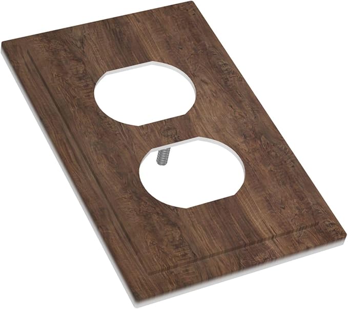 Outlet Covers Rustic Vintage Wood Grain Brown 1 Gang Duplex Electrical Receptacle Faceplate Light Switch Cover Wall Plate Decorative Switch Plates for Farmhouse Cabin Decor