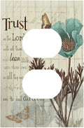 Rustic Elegant Teal Tulip Bible Inspirational Quote Outlet Covers 1 Gang Duplex Light Switch Cover Decorative Switch Plates Electrical Receptacle Faceplate Wall Plate for Farmhouse Bedroom Decor