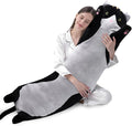 shangman Lovely Plush Cat Doll - Cute Cartoon Soft Stuffed Kitten Pillow, Long Throw Sleeping Pillow, Valentine’s Day Gift for Kids & Girlfriend (Black, 150cm/59in)