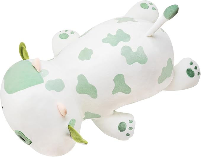 4LB Cute Weighted Stuffed Animals Plush,23 inch Weighted Spotted Cow Plush,Green Spotted Cow Weighted Pillow for Adults and Children