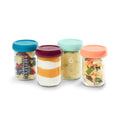 Babymoov Baby Glass Food Jars, Set of 4 (8oz Each) BPA-Free Storage Containers, Leakproof Lids, Microwave, Freezer & Dishwasher Safe, Baby Registry Essential