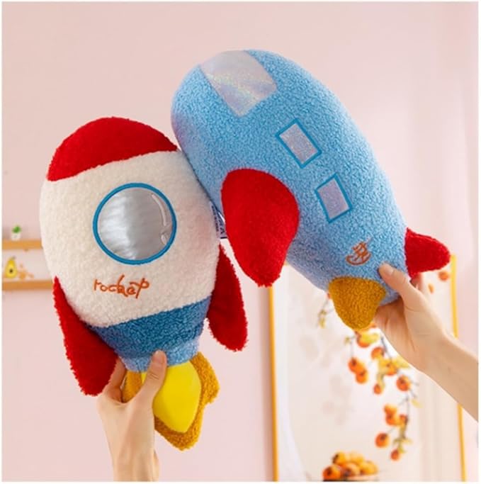13.7 inch Rocket Shape Plush Toys Pillow, Rocket Ship Stuffed Plush Doll,Living Room Sofa Bedroom Decorative Children's Birthday Gift