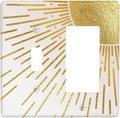 Mid Century Boho Gold Sun Abstract Sunrise Outlet Covers 1 Toggle 1 Rocker Combination Decorative Wall Plate Electrical Switch Plates Light Switch Cover Plate for Kids Room Home Decor