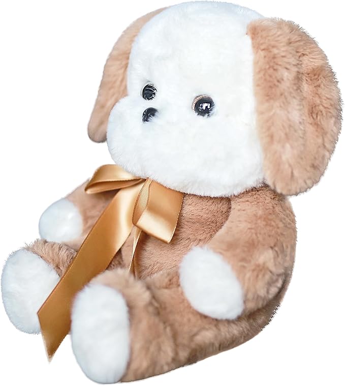 uoozii Warmable Dog Stuffed Animal - Microwavable 12" | 2 Pounds Unscented Weighted Stuffed Animals Non-Shedding Dog Plush Coolable & Heatable Warm Gifts for Kids & Adults