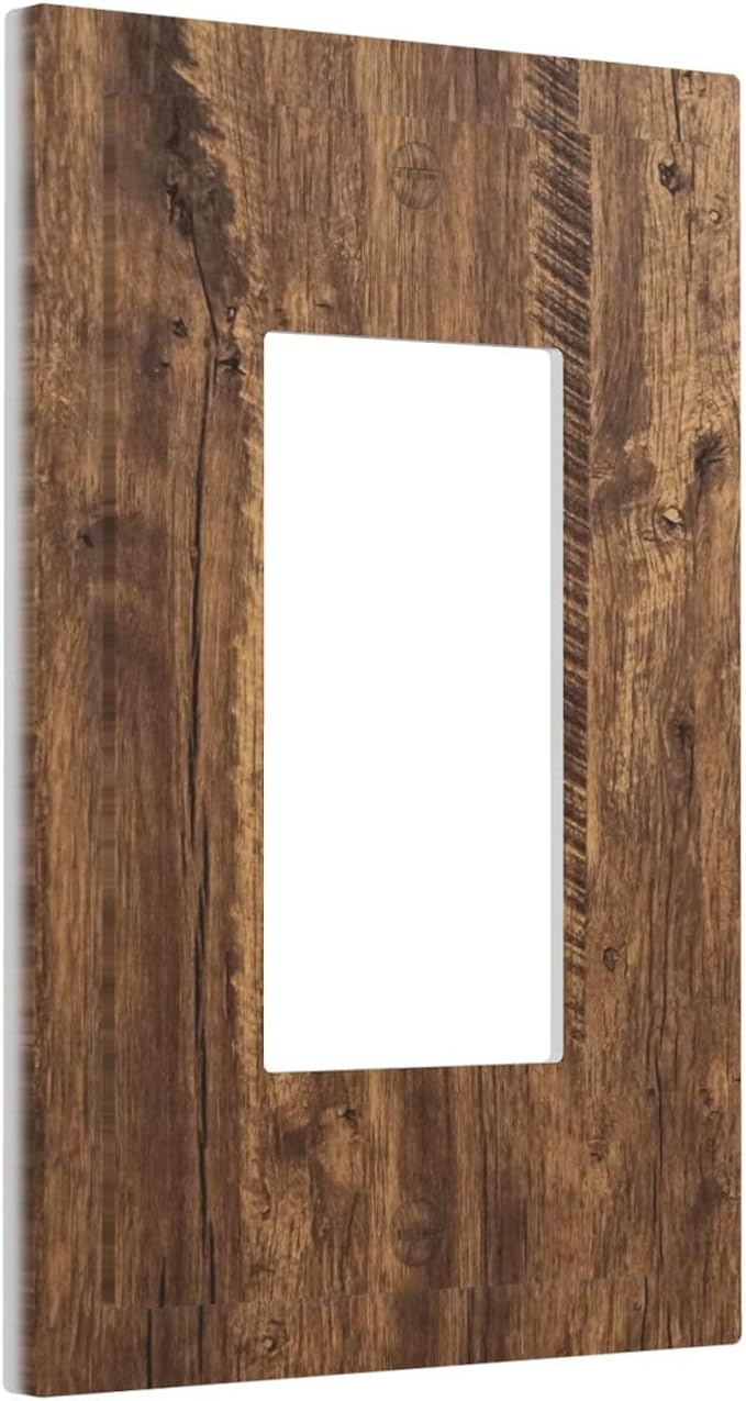 Rustic Old Wood Brown Crack Tree Tumor Print Decorative Outlet Covers 1 Gang Single Rocker Light Switch Cover Plate Wall Plates GFCI Faceplate for Farmhouse Home Decor