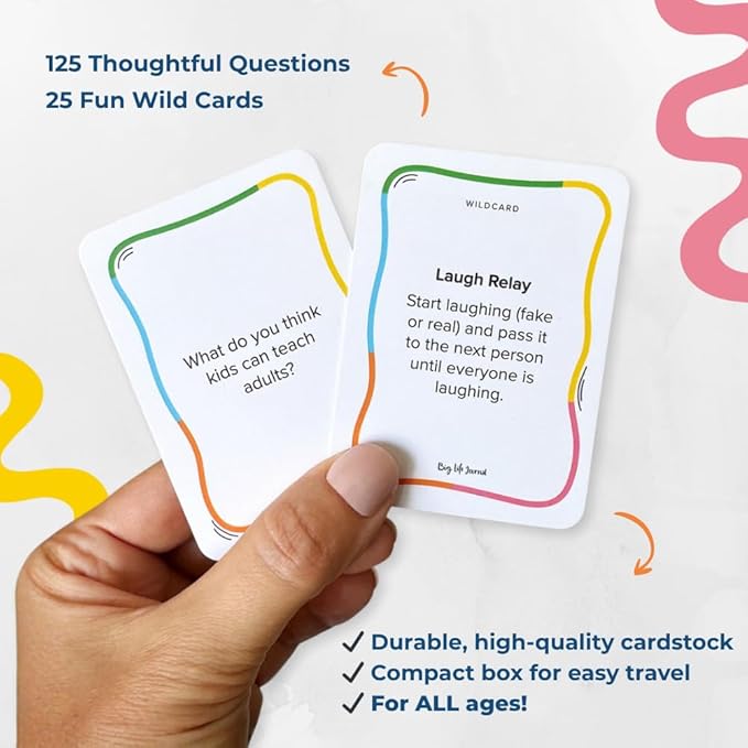 Big Life Journal – Sharing Joy Conversation Cards – 150 Prompts to Spark Joy, Gratitude & Meaningful Conversations – Gift for Families, Kids & Parents for Holidays, Road Trips & Family Dinners