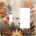 Boho Minimalist Vintage Wildflowers Plant Floral Art Watercolor Outlet Covers 1 Toggle 1 Rocker Combination Electrical Switch Plates Light Switch Cover Plate Decorative Wall Plate for Bedroom