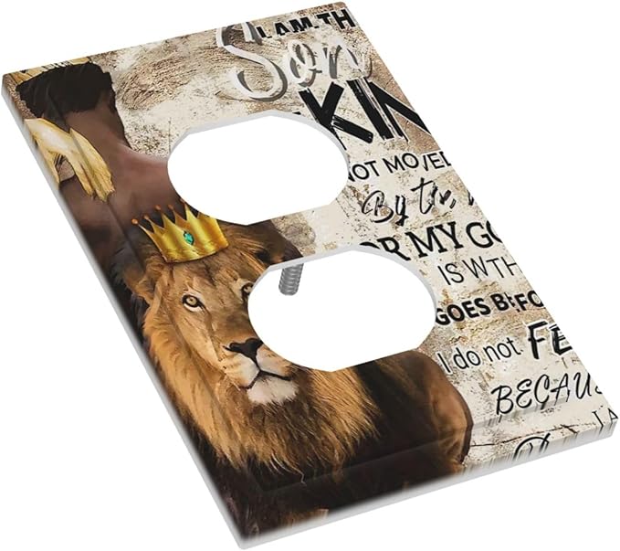 Quotes African Man Afro Lion 1 Gang Outlet Plate Covers Decorative Single Duplex Wall Plate Electrical Receptacle Light Switch Cover Electric Switchplate Country Decor