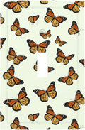 Monarch Butterfly 1-Gang Toggle Light Switch Plate, Butterfly Migration Vibrant Orange Whimsical Garden Decorative Wall Plate for Girls Room