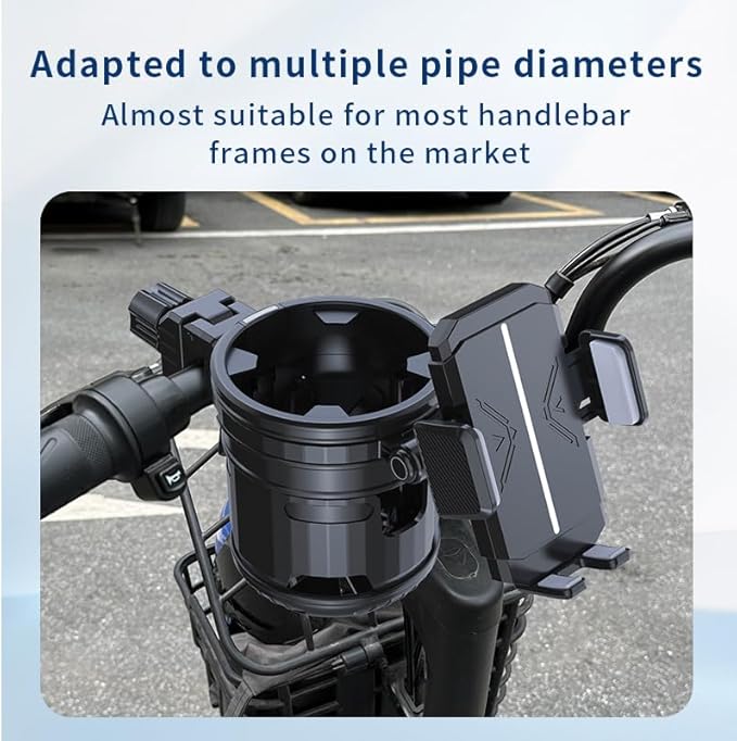 3-in-1 Stroller Cup Phone Holder Attachment, Universal Cup Holder with Adjustable Phone Mount, Double Cup Holder for Walker, Wheelchair, Fits Most Donna, Uppababy, Bugaboo, Anti-Slip & Easy Install