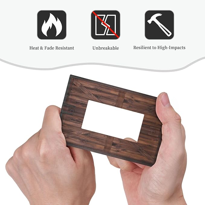 Outlet Covers Rustic Brown Barn Door Retro Wood Plank 1 Gang Wall Plate Single Rocker Light Switch Cover Country Decorative GFCI Receptacle Cover Electrical Switchplate for Home Decor