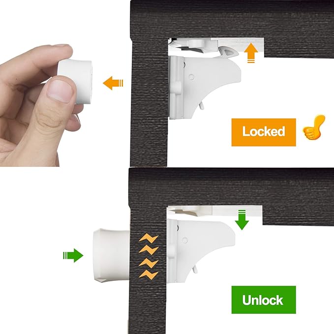 Vmaisi Baby Proofing Magnetic Cabinet Locks (15 Locks and 2 Keys)