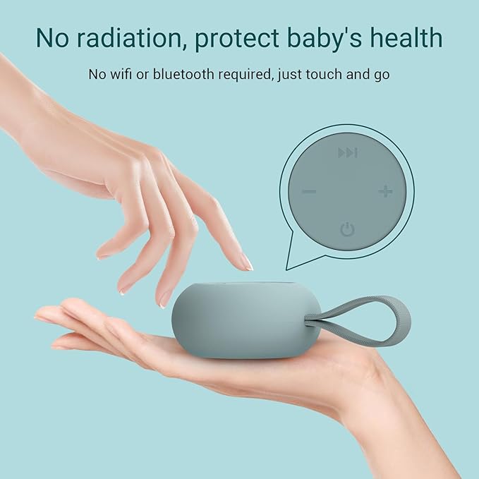White Noise Machine - Sleep Sound Machine for Baby and Kids,12 Soothing Sounds, 15 Hours of Ultralong Battery Life,Noise Canceling for Break & Sleeping, Sound Therapy for Home, Travel.Slate