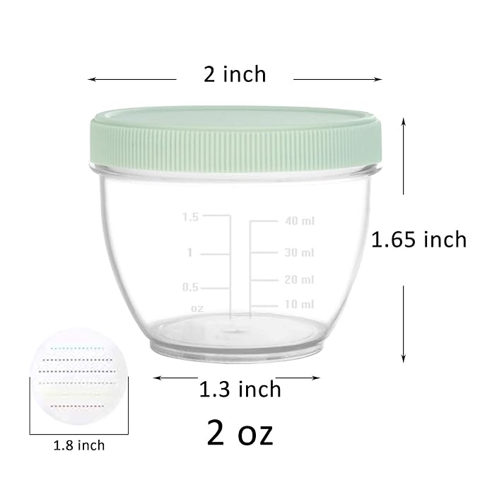 Youngever 18 Sets Baby Food Storage, 2 Ounce Plastic Baby Food Containers with Lids and Labels (Urban Colors)