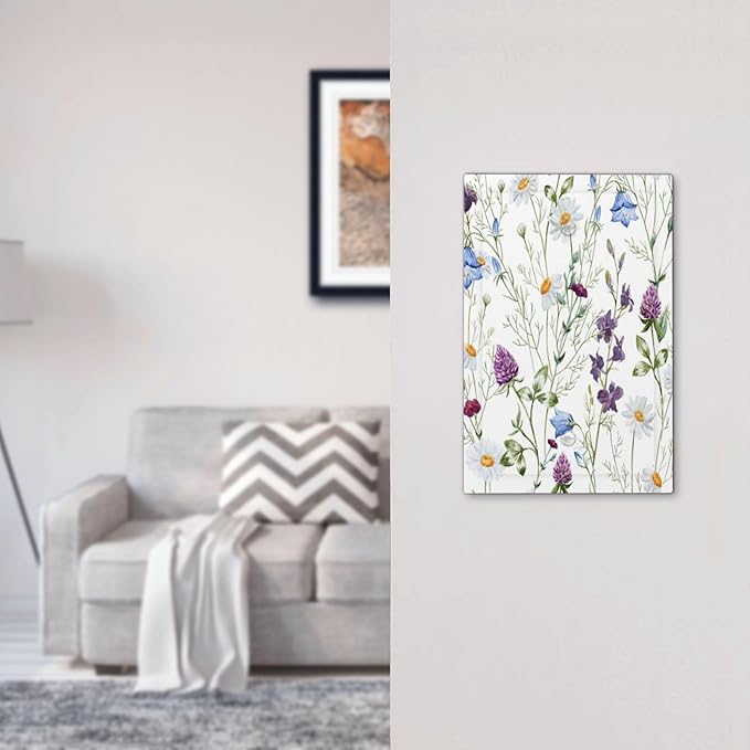 Floral Boho Multicolor Flower Plant Leaves Light Switch Cover Plate 1 Gang No Device Blank Electrical Wall Plates Faceplate Decorative Switch Plate Covers for Bedroom Living Room Decor