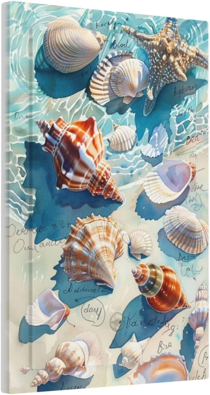 Light Switch Cover Plate Ocean Waves Starfish Conch Scallop Shell 1 Gang No Device Blank Electrical Wall Plates Faceplate Decorative Switch Plate For Kids Room Nursery Decor