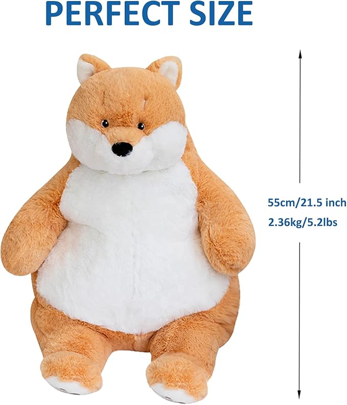 Shiba Inu Weighted Stuffed Animals, 21.5" 5.2 lbs Weighted Shiba Inu Dog Plush Toy Large Weighted Plush Animal Pillow Gifts for Boys and Girls