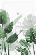 Decorative Light Switch Cover Boho Tropical Plant Natural Palm Leaf 1 Gang Single Toggle Device Electrical Faceplate Switchplates Decorator Outlet Wall Plate For Bed Room Living Room Decor