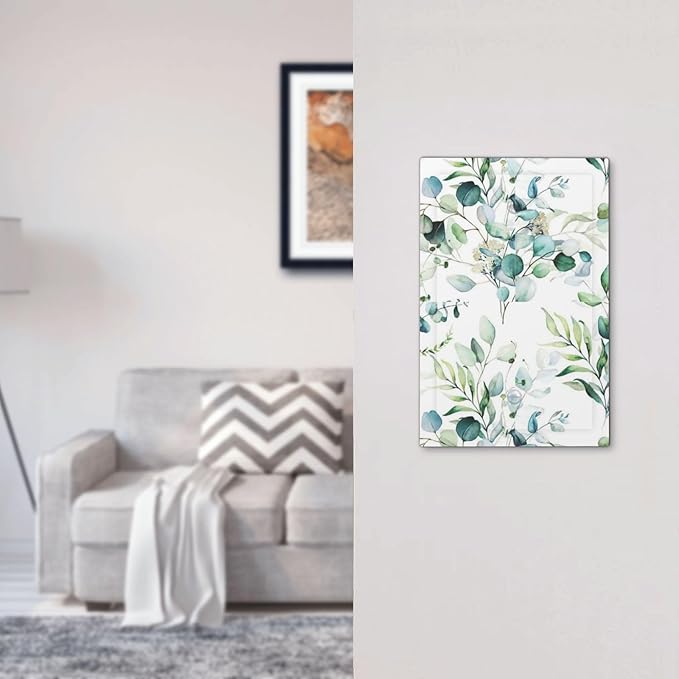 Green Olive Sage Eucalyptus Leaves 1-Gang No Device Blank Wall Plate Unused Electrical Device Receptacle Outlet Covers Decorative Light Switch Cover Switchplate