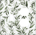 Green Leaf Olive Leaf Sage Floral Wallplates 1 Toggle 1 Duplex Switch Plate Electrical GFCI Faceplate Decorative Light Switch Covers for Bedroom Living Room Decor
