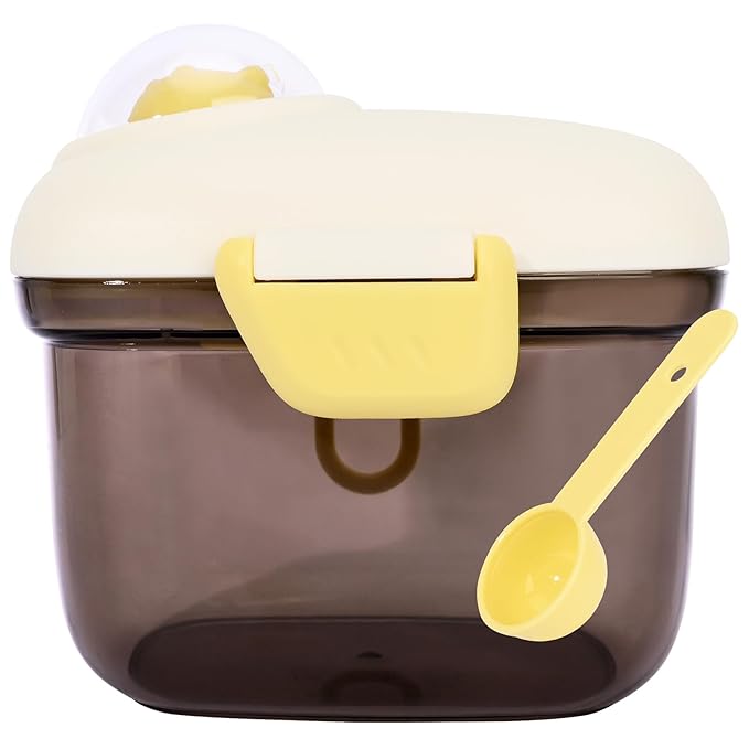 Bebamour Baby Formula Dispenser Container Portable Formula Dispenser Container with Scoop, Carry Handle and Date Maker for Travel Outdoor for Baby Infant,500ML (Coffee)